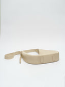 Reco Halston white Togo calfskin shoulder bag with a minimal, streamlined silhouette and natural neck-grain texture.