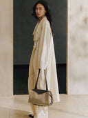 Reco Morph Boston (S) bag in Moss Grey, a convertible cotton-linen canvas and leather bag.